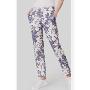 NEW Ann Taylor Loft 16T Blue White Floral Pant Coastal Pencil Pants Classic